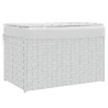 Panier à linge avec couvercle blanc 55,5x35x34cm résine tressée 