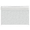 Panier à linge avec couvercle blanc 55,5x35x34cm résine tressée 