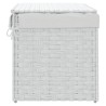 Panier à linge avec couvercle blanc 55,5x35x34cm résine tressée 
