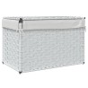 Panier à linge avec couvercle blanc 55,5x35x34cm résine tressée 
