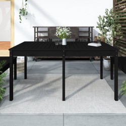 Table de jardin noir 159,5x82,5x76 cm bois massif de pin 