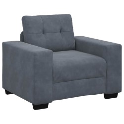 Fauteuil gris foncé 60 cm velours 