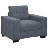 Fauteuil gris foncé 60 cm velours 