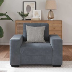 Fauteuil gris foncé 60 cm velours 