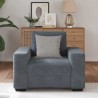 Fauteuil gris foncé 60 cm velours 