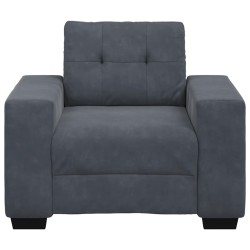 Fauteuil gris foncé 60 cm velours 