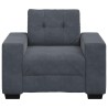 Fauteuil gris foncé 60 cm velours 