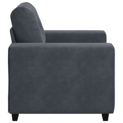 Fauteuil gris foncé 60 cm velours 