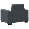 Fauteuil gris foncé 60 cm velours 