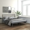 Cadre de lit sans matelas gris métal 200x200 cm 