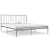 Cadre de lit sans matelas gris métal 200x200 cm 