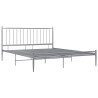 Cadre de lit sans matelas gris métal 200x200 cm 