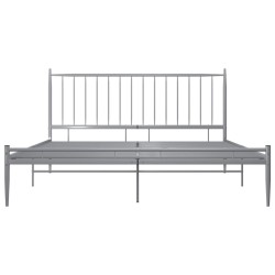 Cadre de lit sans matelas gris métal 200x200 cm 
