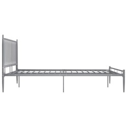 Cadre de lit sans matelas gris métal 200x200 cm 