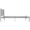 Cadre de lit sans matelas gris métal 200x200 cm 