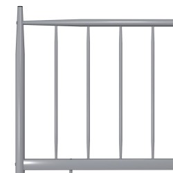 Cadre de lit sans matelas gris métal 200x200 cm 