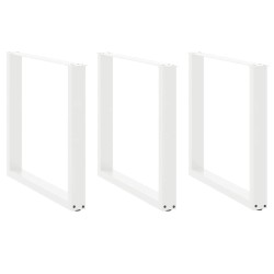 Pieds de table à manger en U 3 pièces Blanc 90 x (72-73) cm Acier 