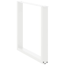 Pieds de table à manger en U 3 pièces Blanc 90 x (72-73) cm Acier 