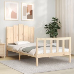Cadre de lit sans matelas 100x200 cm bois massif de pin 