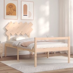 Lit pour personne âgée et tête de lit 100x200 cm bois massif 