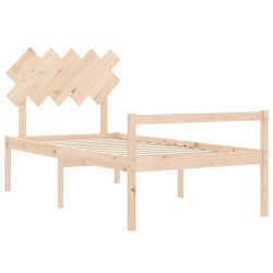 Lit pour personne âgée et tête de lit 100x200 cm bois massif 