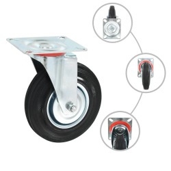 16 pcs Roulettes pivotantes 125 mm 
