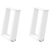 Pieds de table basse en U 2 pièces Blanc 38 x (42-43) cm Acier 