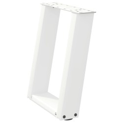 Pieds de table basse en U 2 pièces Blanc 38 x (42-43) cm Acier 