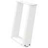 Pieds de table basse en U 2 pièces Blanc 38 x (42-43) cm Acier 