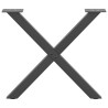 Pieds de table basse en forme de X, 2 pièces, anthracite, 60 x (42-43) cm, acier 