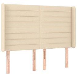 Tête de lit avec oreilles Crème 147x16x118/128 cm Tissu 