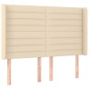 Tête de lit avec oreilles Crème 147x16x118/128 cm Tissu 