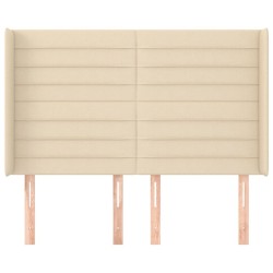 Tête de lit avec oreilles Crème 147x16x118/128 cm Tissu 