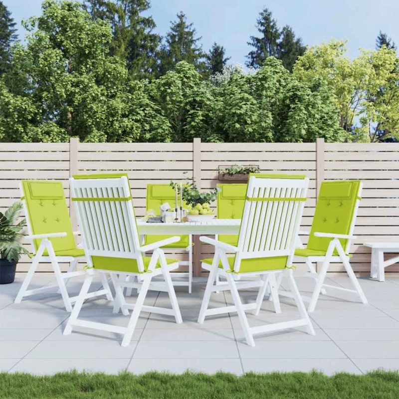 Coussins de chaise à dossier haut lot de 6 vert vif 