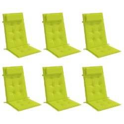 Coussins de chaise à dossier haut lot de 6 vert vif 