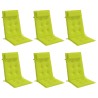 Coussins de chaise à dossier haut lot de 6 vert vif 
