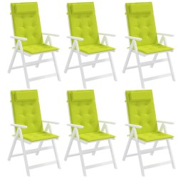 Coussins de chaise à dossier haut lot de 6 vert vif 