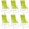 Coussins de chaise à dossier haut lot de 6 vert vif 