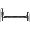 Cadre de lit métal sans matelas avec pied de lit noir 140x200cm 