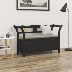 Banc Noir 107x45x75,5 cm Bois de sapin solide 
