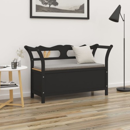 Banc Noir 107x45x75,5 cm Bois de sapin solide 