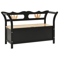 Banc Noir 107x45x75,5 cm Bois de sapin solide 