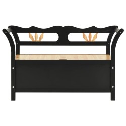 Banc Noir 107x45x75,5 cm Bois de sapin solide 