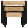 Tables gigognes 3 pcs Bois solide de manguier 