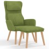 Chaise de relaxation avec tabouret Vert clair Velours 