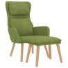 Chaise de relaxation avec tabouret Vert clair Velours 