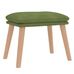 Chaise de relaxation avec tabouret Vert clair Velours 