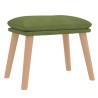 Chaise de relaxation avec tabouret Vert clair Velours 