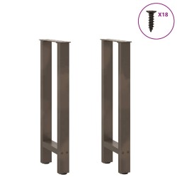 Pieds de table console en acier naturel, 2 pièces, 28 x (72-73) cm 