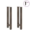 Pieds de table console en acier naturel, 2 pièces, 28 x (72-73) cm 